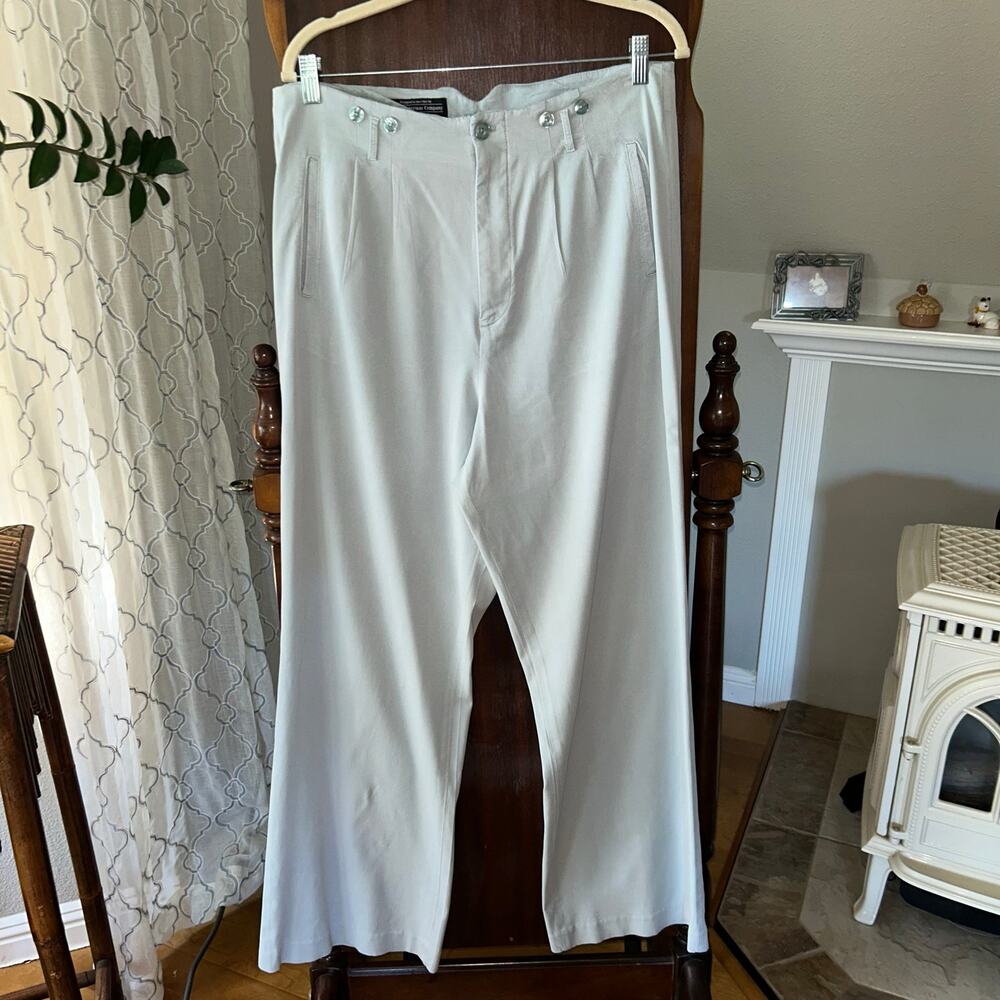 J. Peterman Twill Glamour Pant Wide Leg women’s size 14 blue gray color